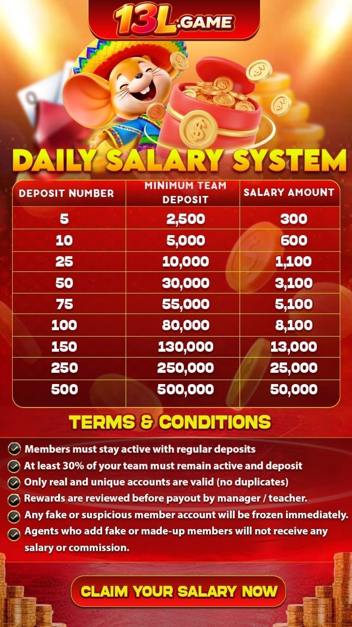 13L Game agent referral bonus chart showing player tiers